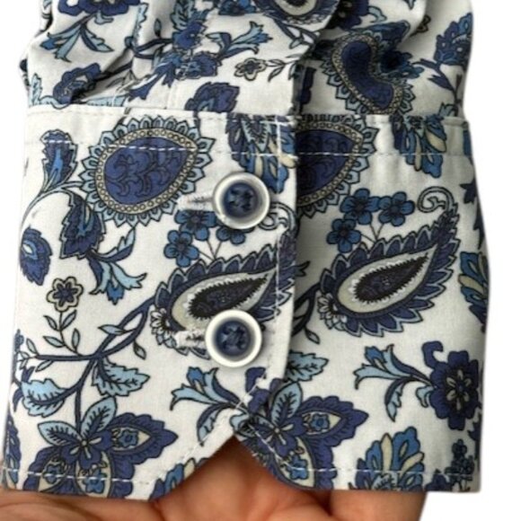 Robert Graham Men Classic Fit Blue Paisley Floral Print Button Down Shirt M EUC - Picture 7 of 16
